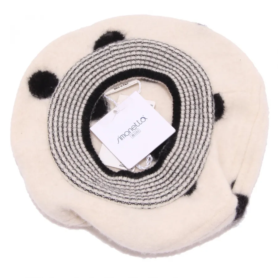 1757W basco bimba SIMONETTA MINI wool white/black basque hat girl