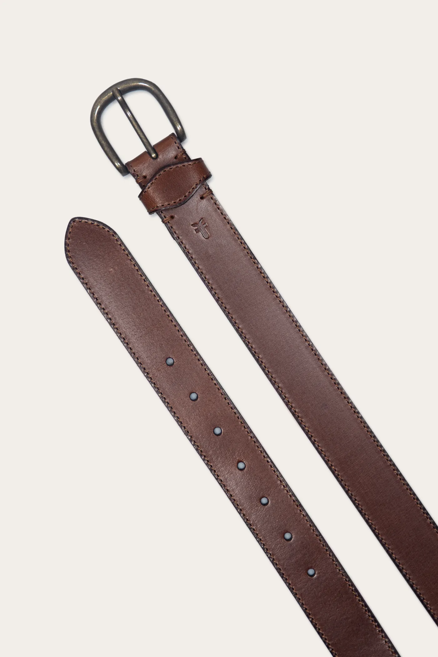 35mm Stitched Edge Belt With Shaped Keeper