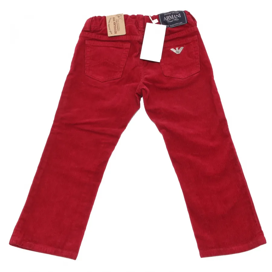 6019R Pantaloni bordeaux bimbo ARMANI JUNIOR velluto a coste trousers pants kids