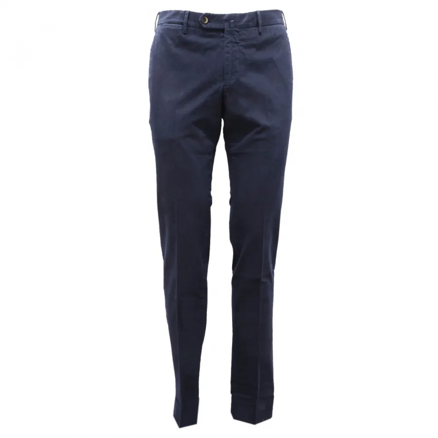 9707AH pantalone uomo PT TORINO men trouser cotton textured blue