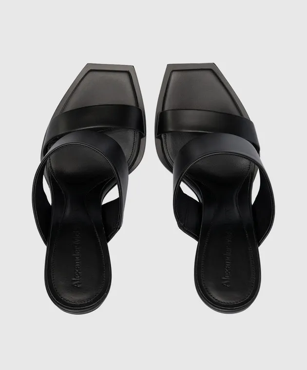 Alexander McQueen Sabot in pelle nera Shard 746240WIDQ0