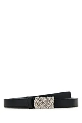 Black leather belt     