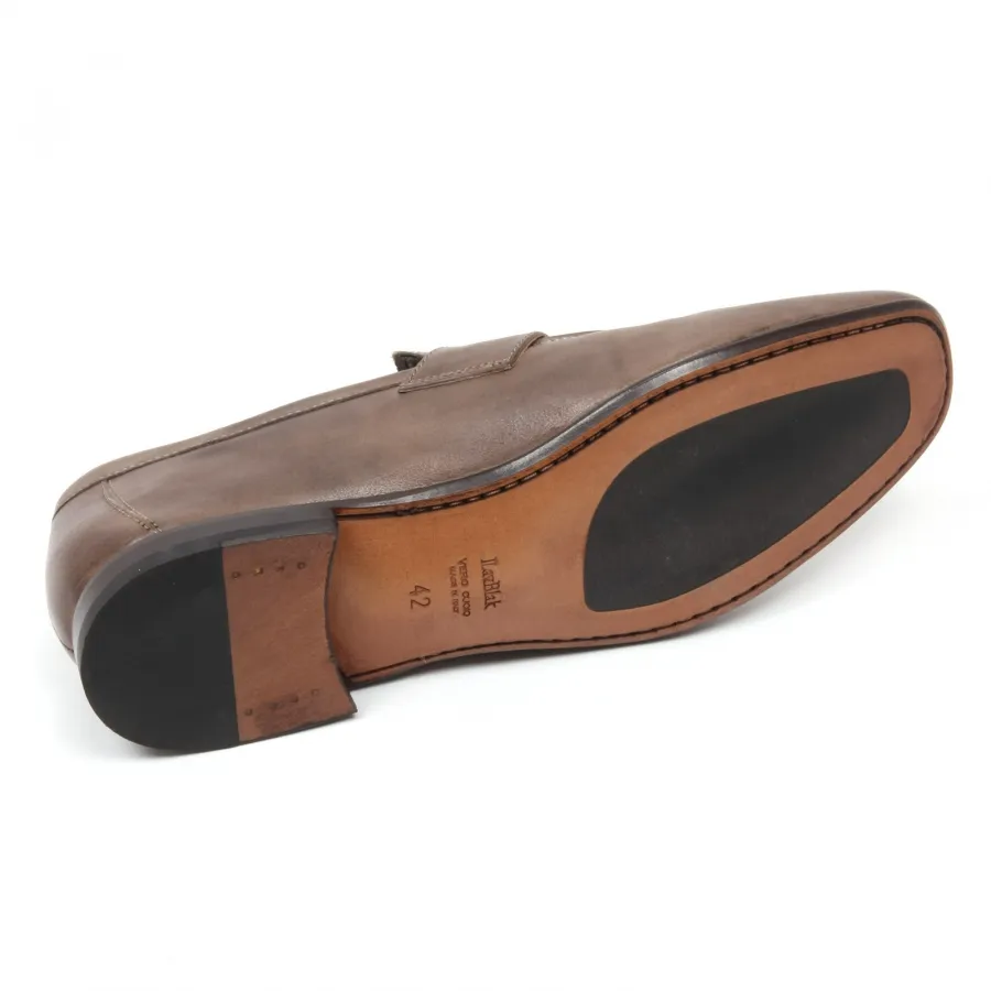 C3910 mocassino uomo ALTIERI MILANO scarpe tortora delave' loafer shoe man
