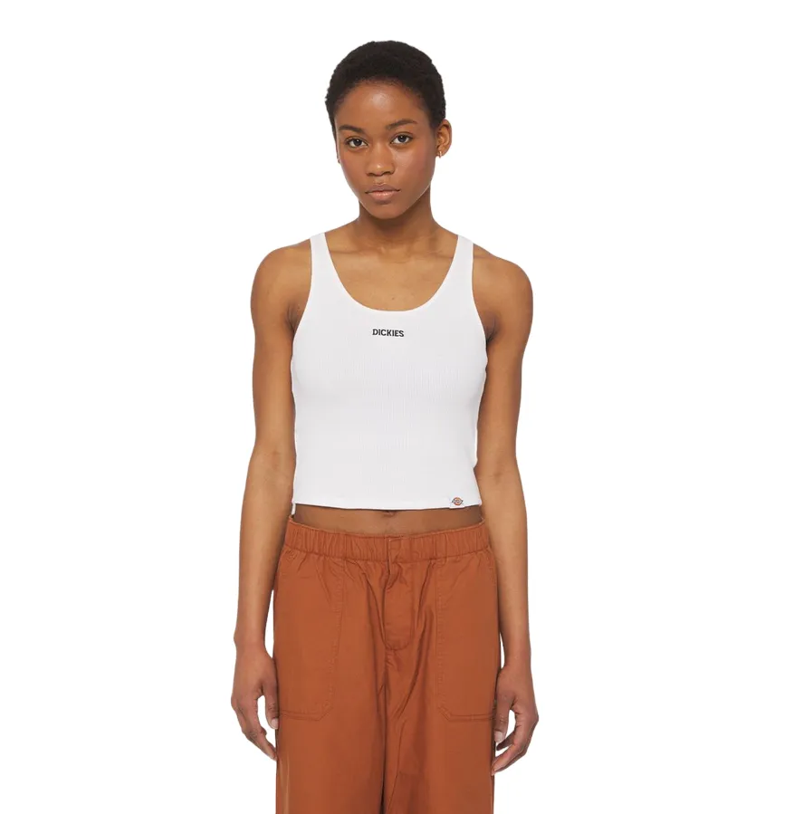Dickies Canotta da donna a costine Yorktown DK0A4YRSWHX1 bianco