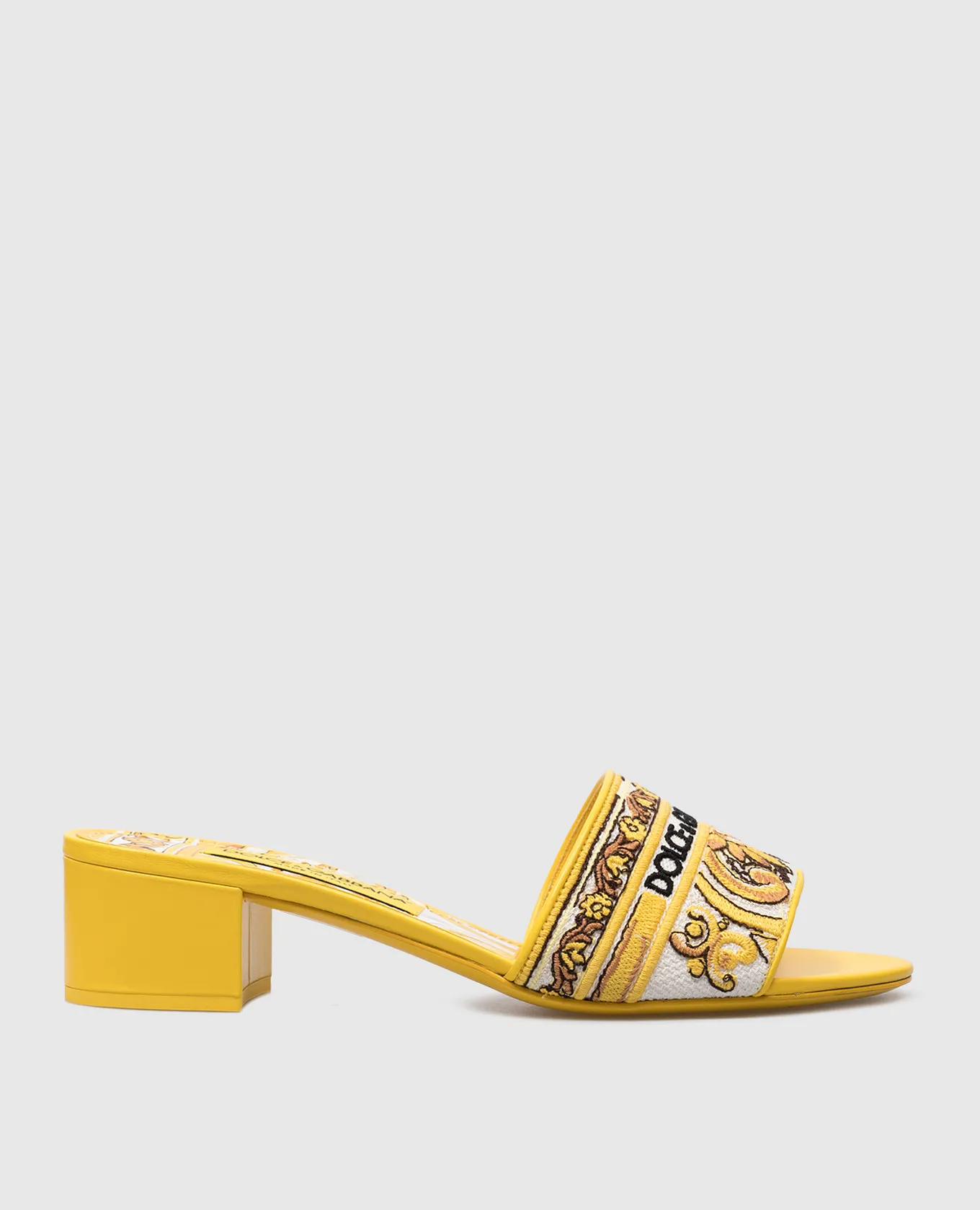 Dolce&Gabbana Sabot combinati Karol gialli con ricamo logo CR1748AV804