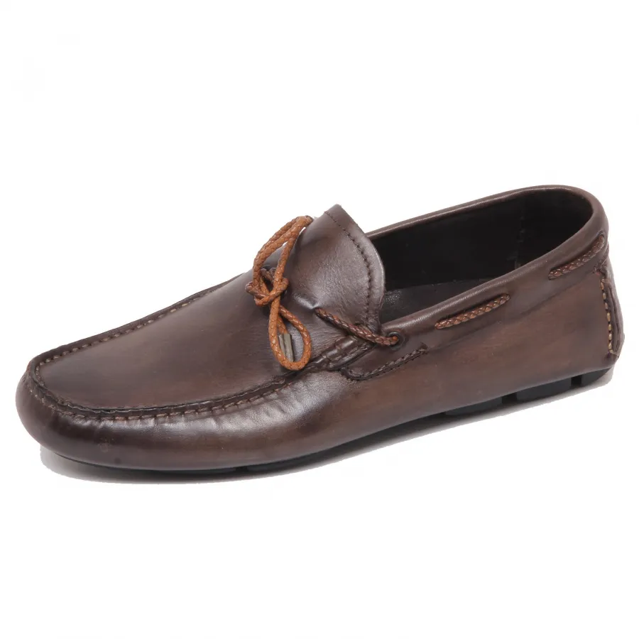 F4904 mocassino uomo brown delave' ALTIERI MILANO scarpe loafer shoe man