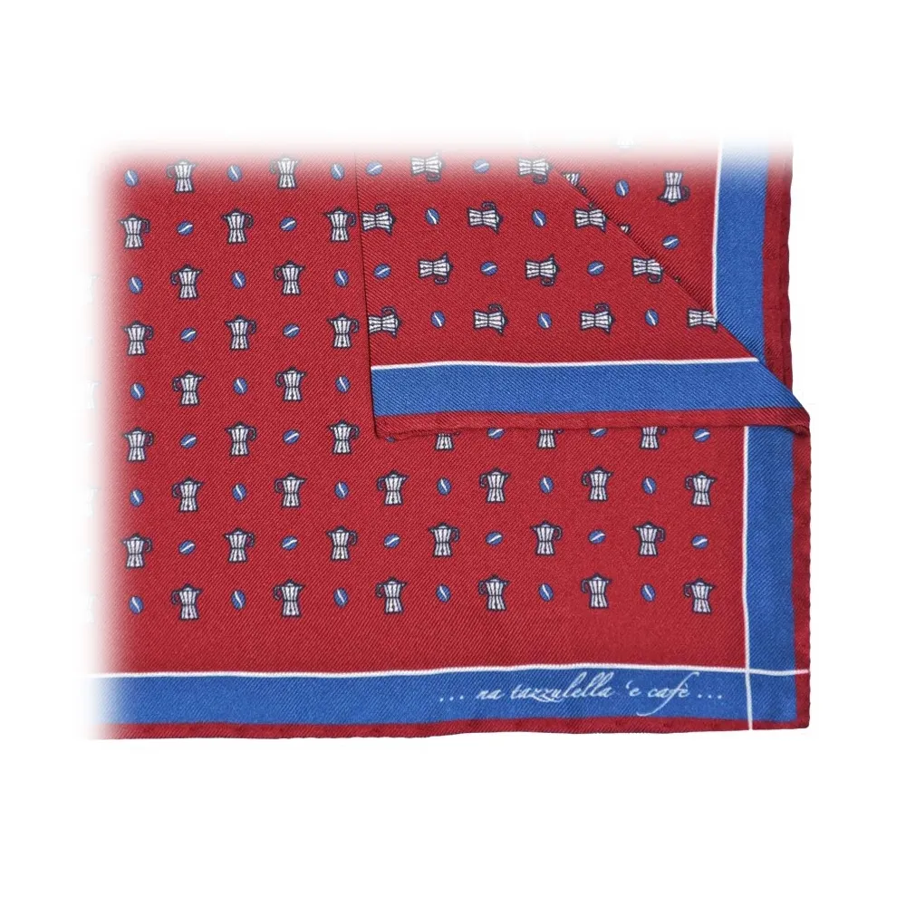Fefè Napoli - Pochette Seta Dandy Caffe Bordeaux - Pochette - Handmade in Italy - Luxury Exclusive Collection