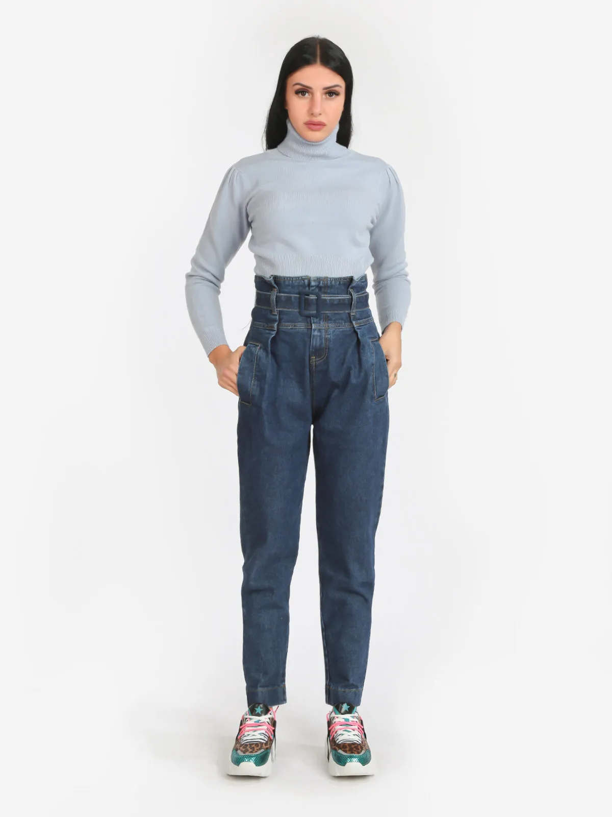 Ghiaccio&Limone Jean push-up taille haute femme