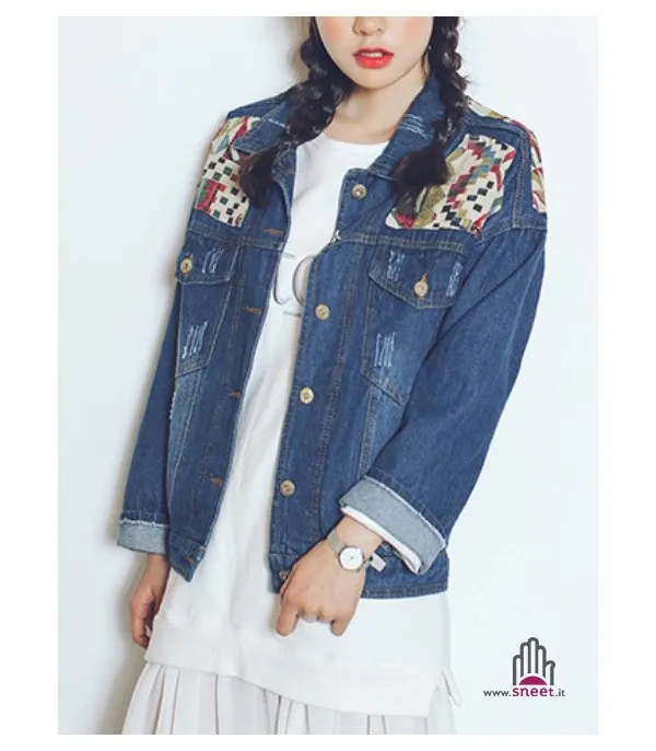 Giubbino Geometric denim