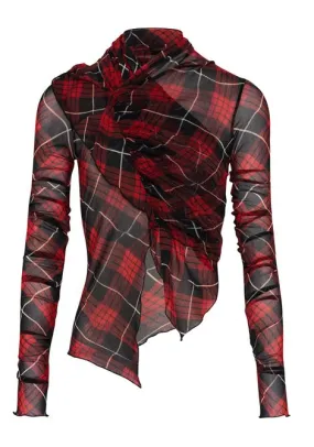 JEAN PAUL GAULTIER TOP PRINTED DISTORTED TARTAN