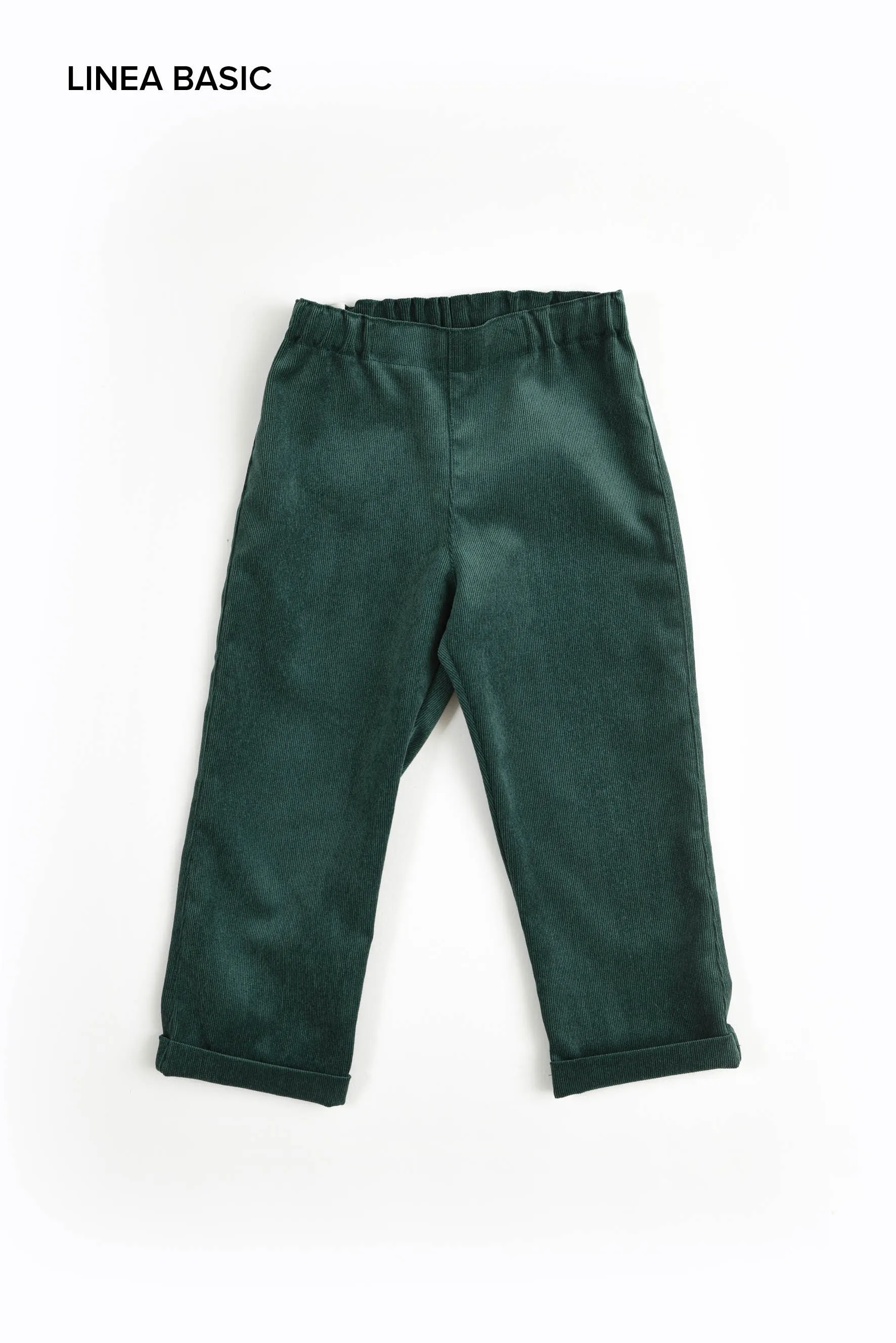 Pantaloni asilo unisex in velluto verde bottiglia