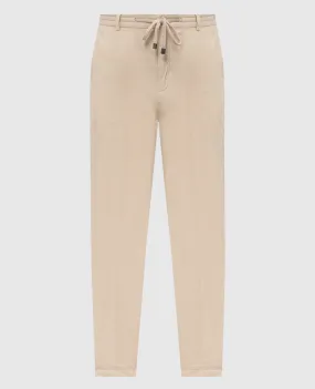 Peserico Pantaloni beige in velluto a coste con logo R54595T303277