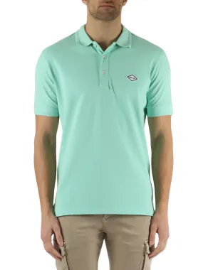 Polo in cotone piquet con patch logo frontale