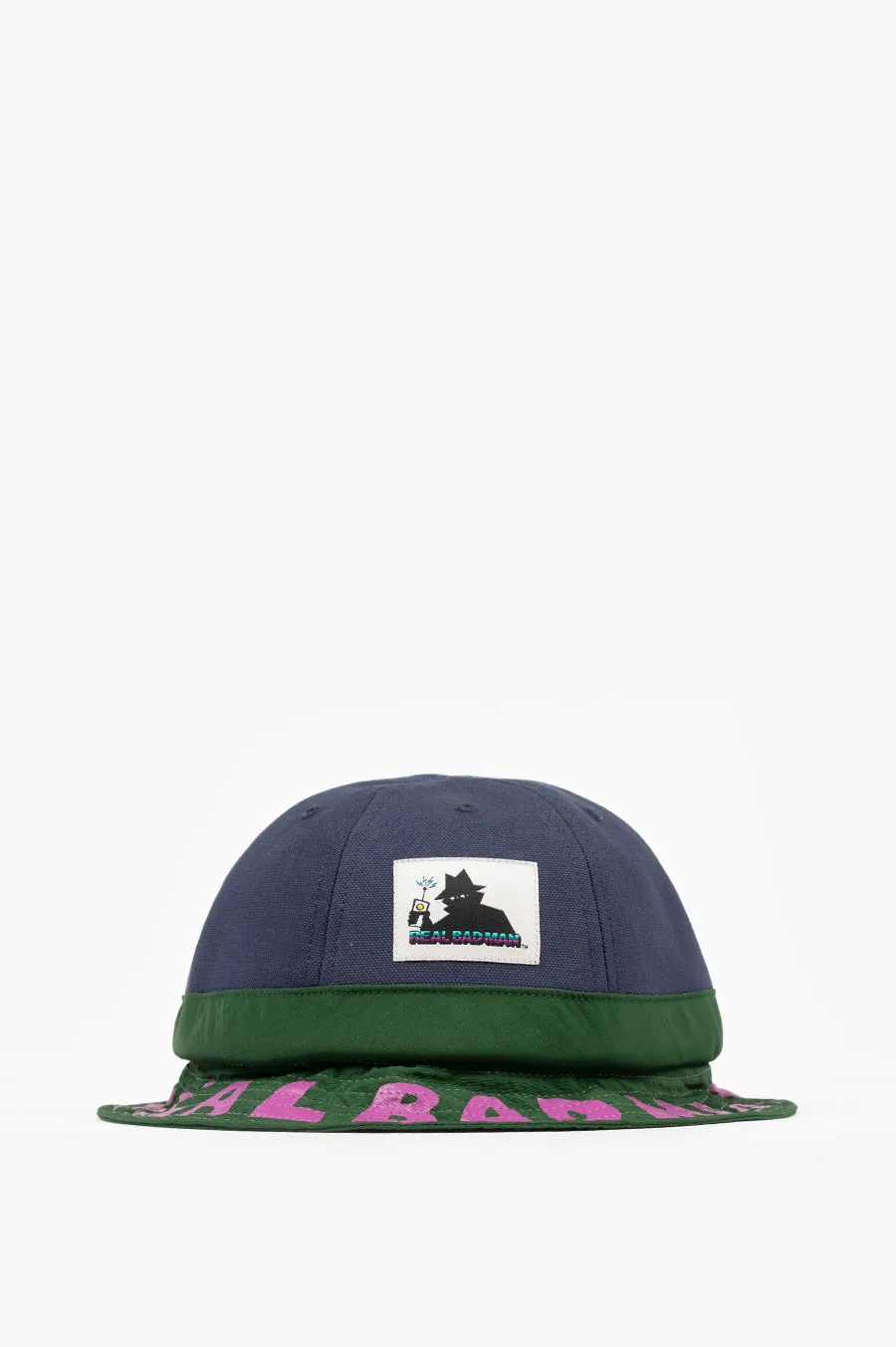 REAL BAD MAN DUO TONED BELL BUCKET HAT NATURAL BLUE GREEN
