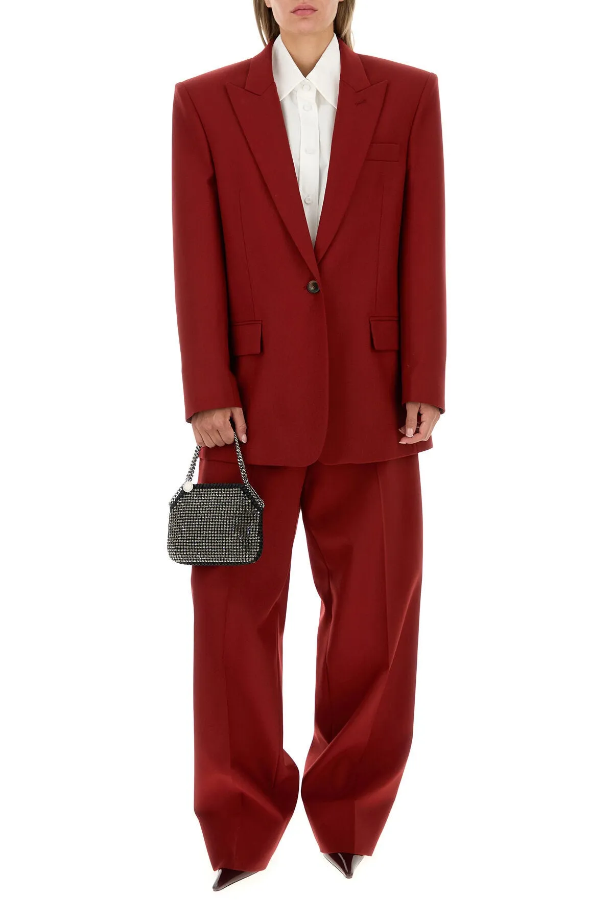 Red wool oversize blazer     