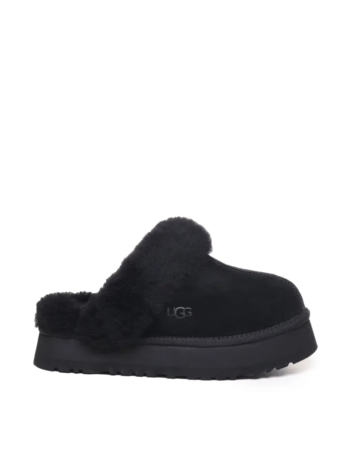 SABOT DISQUETTE IN SUEDE E SHEARLING