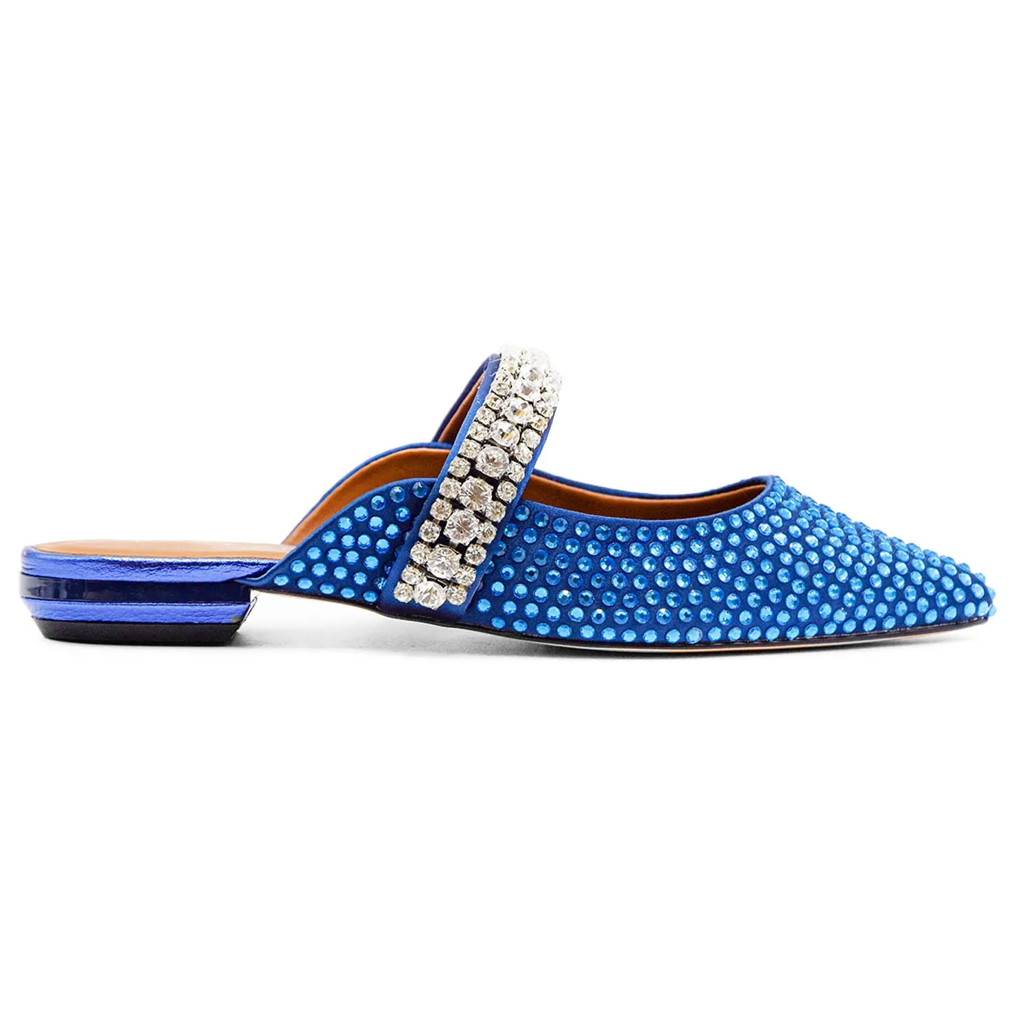 Sabot Kurt Geiger Princely Crystals Donna Blu Cinturino Argento