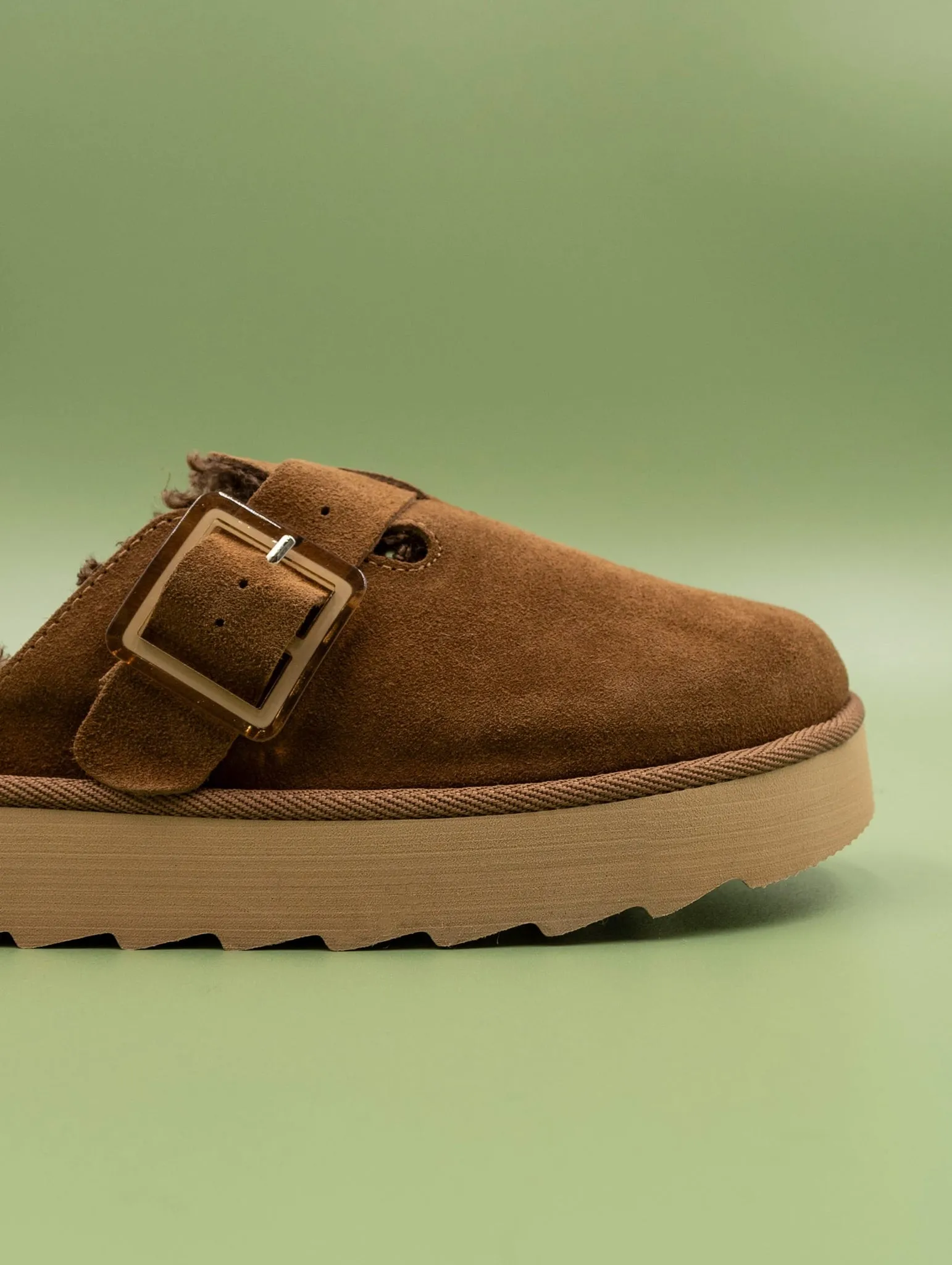 Sabot Platform Colors of California in Suede Cognac