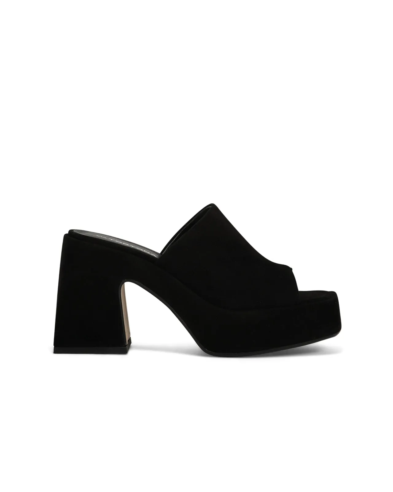 Sabot platform suede nero