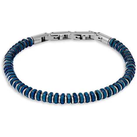 SARNIORO Bracciale pietre blu in acciaio Sognami Uomo