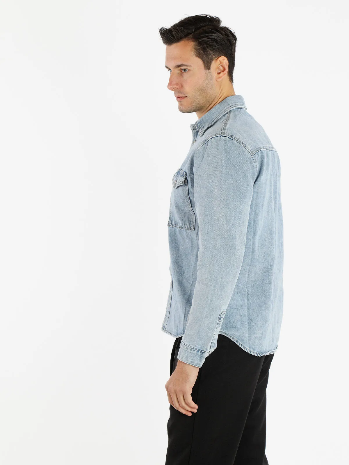Solada Chemise en jean pour homme