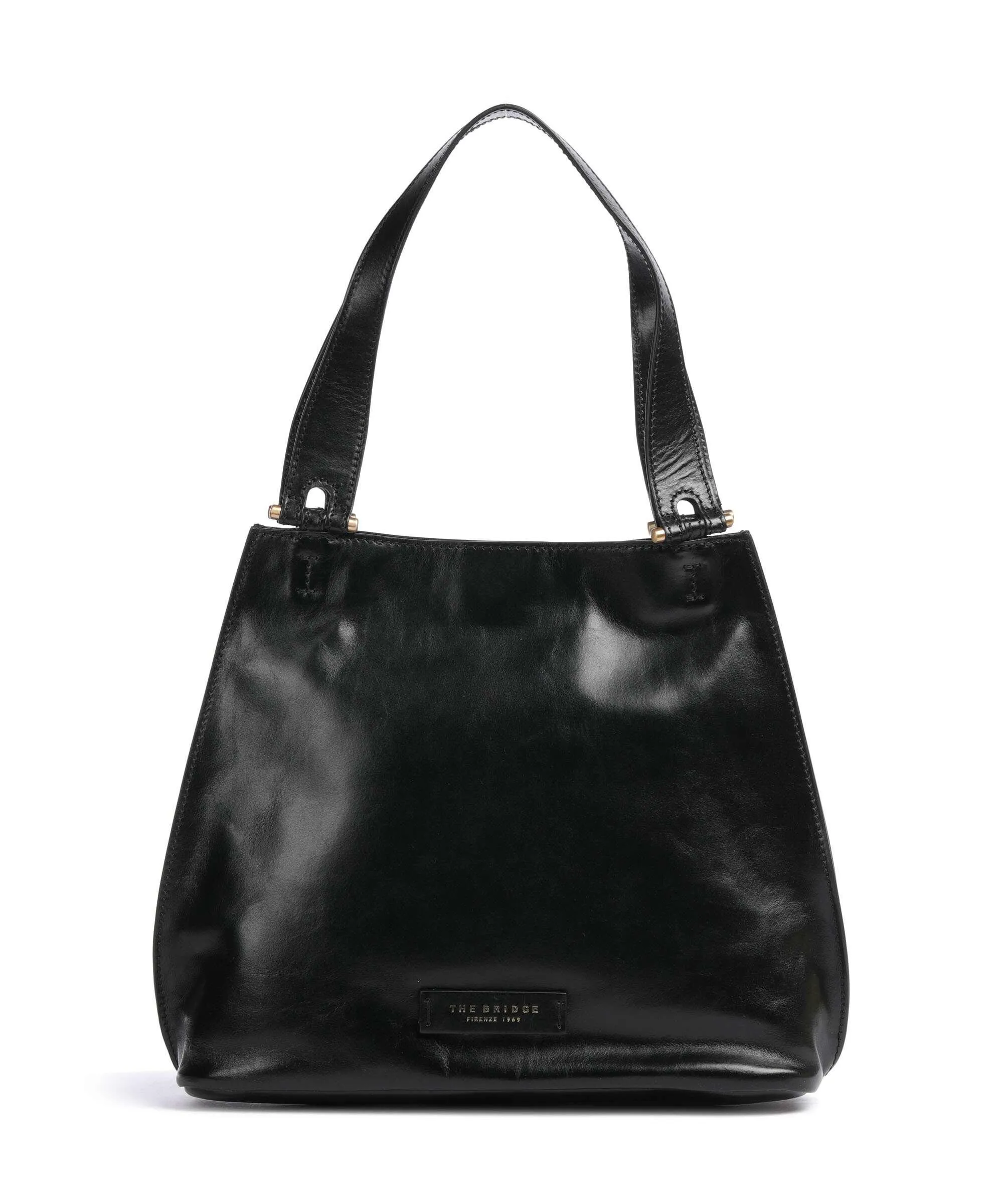 The Bridge Febe Borsa hobo pelle di vacchetta finemente grana nero  