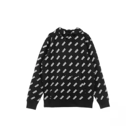 Vans felpa con cappuccio stampa da uomo tutta logata Allover Distorted VN0A49LFY28 nero
