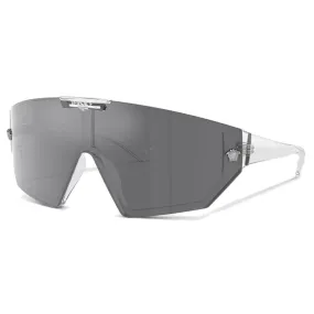 Versace - Occhiale da Sole Medusa Horizon Maxi - Cristallo Grigio Argento Specchio - Occhiali da Sole - Versace Eyewear