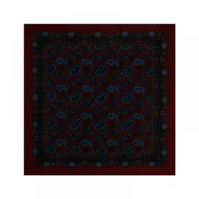 Viola Milano - Pochette in Seta con Motivo Paisley - Mix Borgogna - Handmade in Italy - Luxury Exclusive Collection