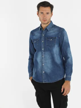 Yes Design Chemise en jean pour homme