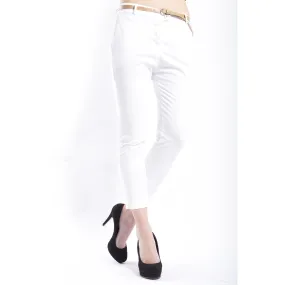 ZIMO Pantalone woman boyfriend baggy BIANCO Art. 3015